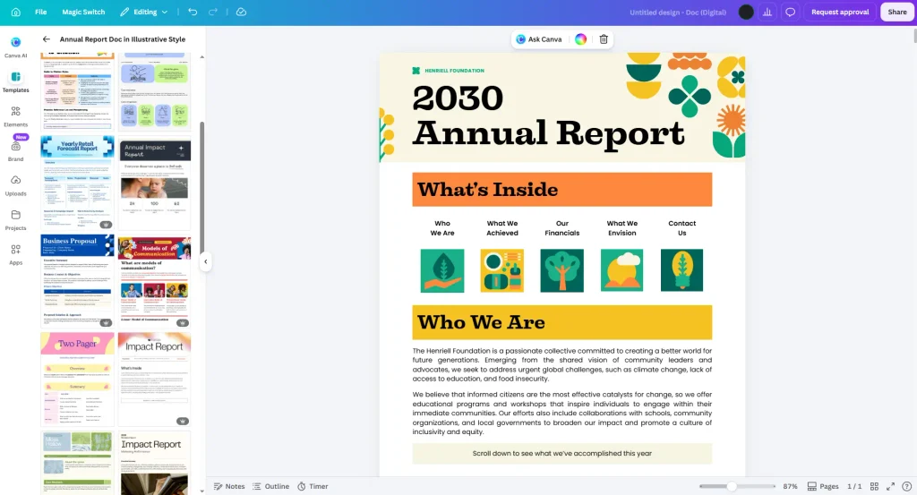 Canva Docs là gì và giao diện tài liệu trực quan của Canva Docs