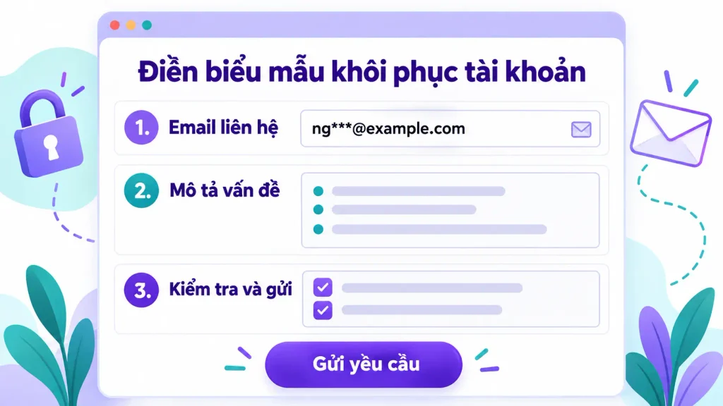 Hướng dẫn điền thông tin vào biểu mẫu khôi phục tài khoản trên Canva Help Center