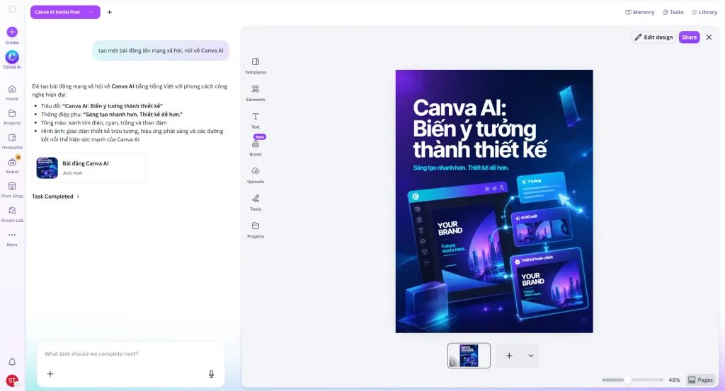 Giao diện Canva Magic Media 2026