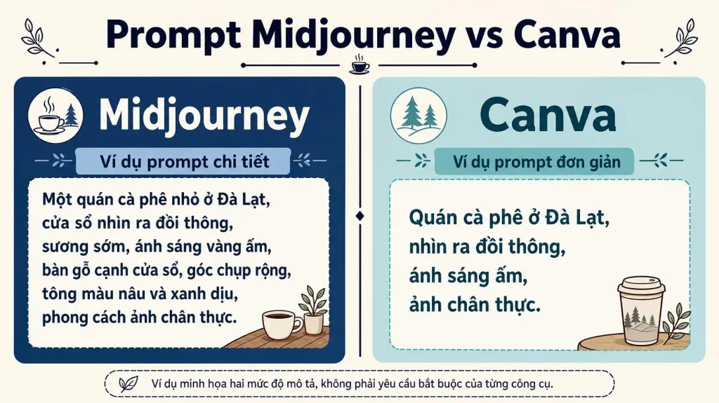 Prompt Midjourney vs Canva