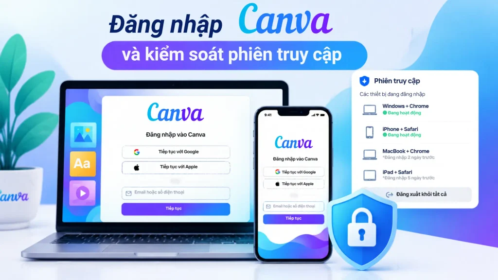 Hướng dẫn đăng nhập Canva và quản lý phiên đăng nhập trên các thiết bị